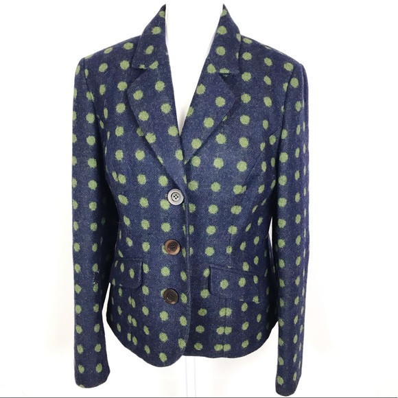 Boden Jackets & Blazers - BODEN Classic Blue/Green Wool Blazer-Polka Dot-14